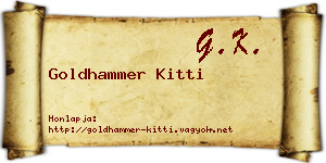 Goldhammer Kitti névjegykártya